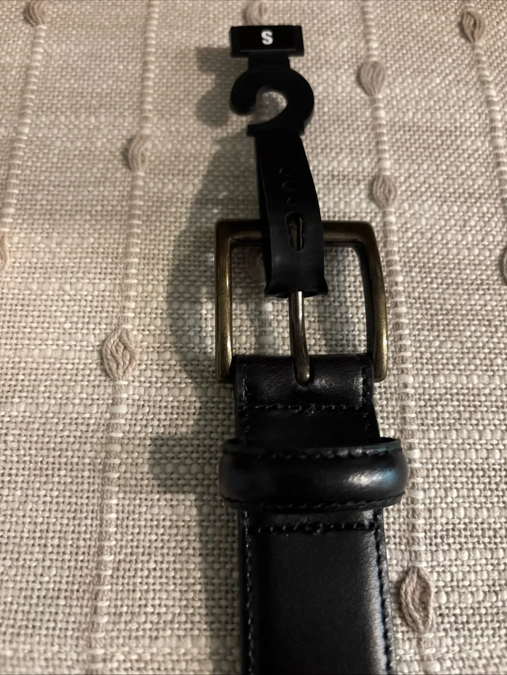 Women’s Portland Leather Black Belt with Brass-Tone Buckle size small